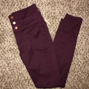 Burgundy high waisted pants